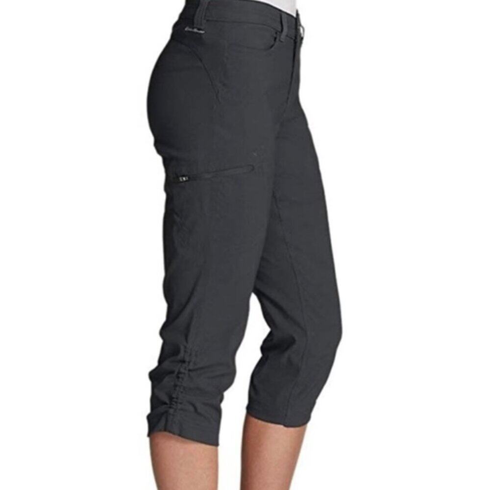 Eddie Bauer Women's Charcoal Grey Cropped Hiking Pants Size 18